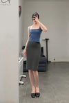 Swaying/Knit cashmere skirt SW23SS3B35 Deep gray